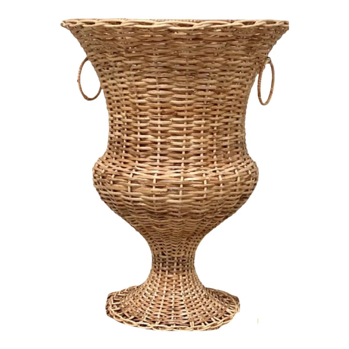 Large Wicker Urn | Chairish