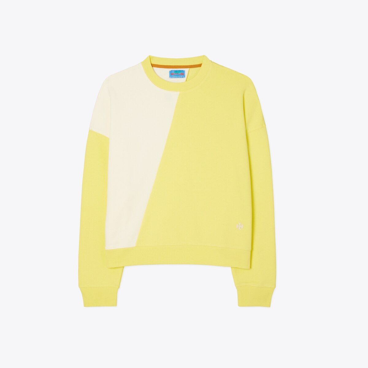 French Terry Diagonal Color-Block Crew | Tory Burch (US)