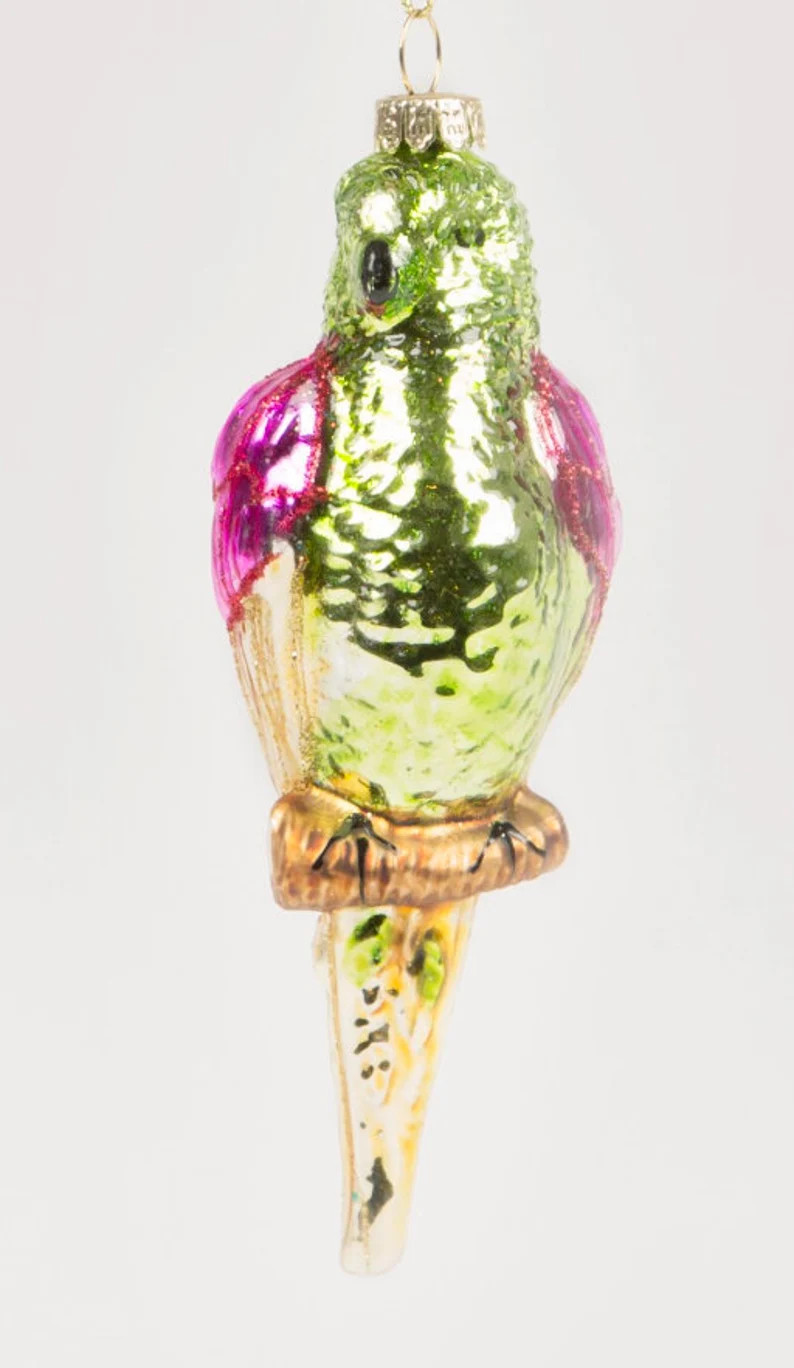 Glass Parrots Hanging Christmas Tree Decorations Winter - Etsy UK | Etsy (UK)