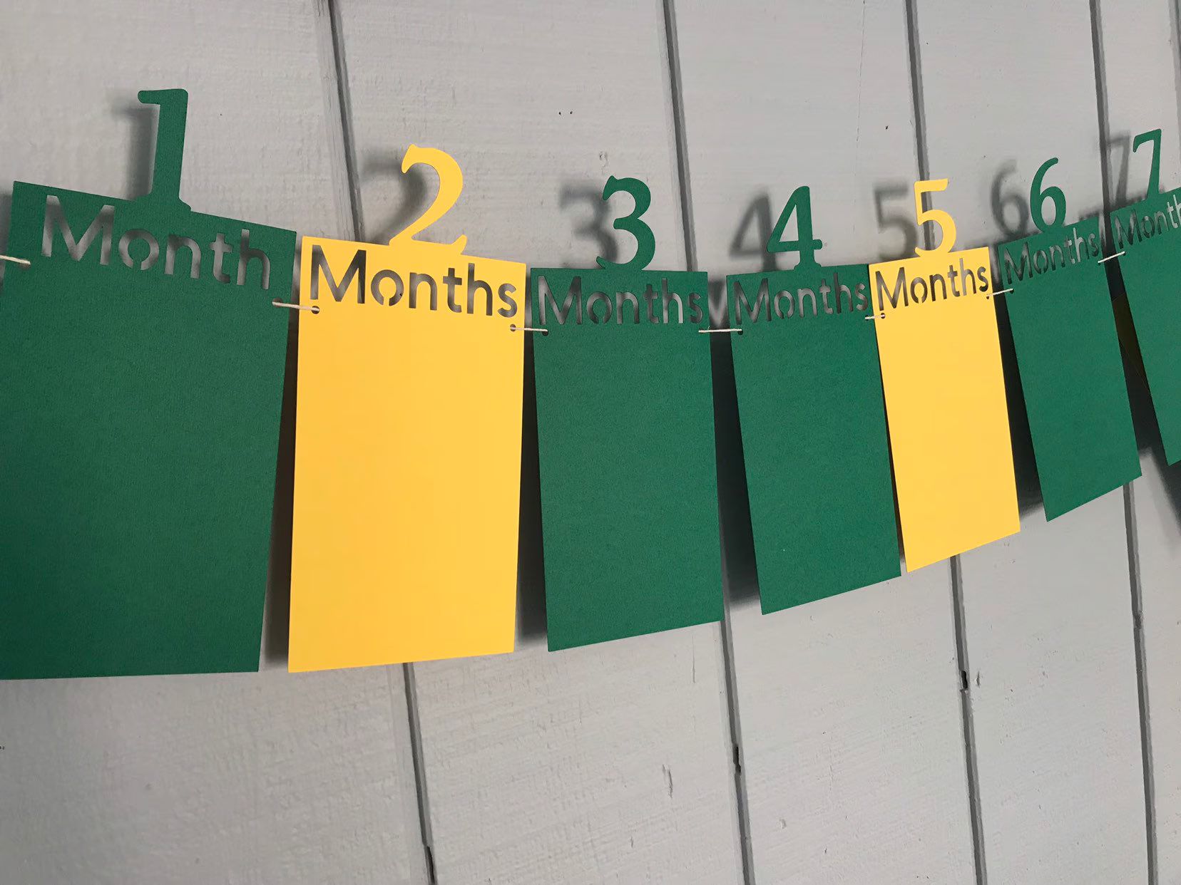 Green and Yellow Monthly Photo Banner - Etsy | Etsy (US)