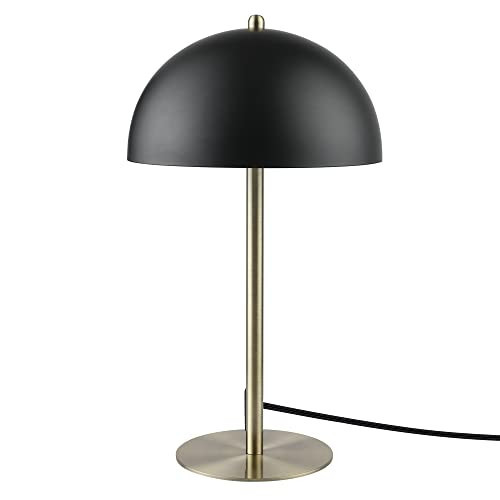 GLOBE Electric 52938 15" Desk Lamp, Matte Black Shade, Brass Accents, in-Line On/Off Rocker Switch, Modern Lighting for Bedroom, Office, Home Decor, E26 Base, Bulb Not Included, Timeless Lights | Amazon (US)