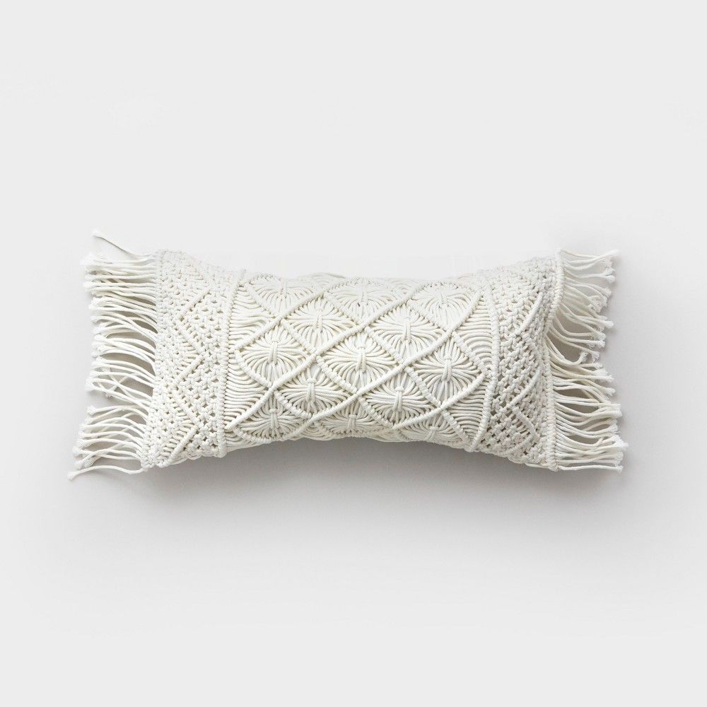 Lumbar Macrame Outdoor Pillow Cream - Opalhouse | Target