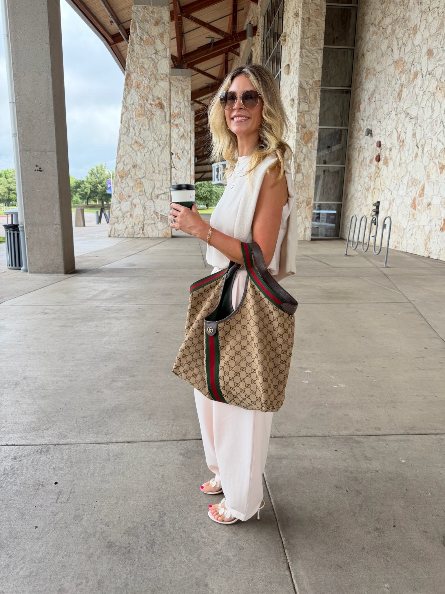 Conference outfit!
Revolve top
Walmart pants 
Macys heels 
Gucci tote

#LTKootd #LTKOver40 #LTKPetite