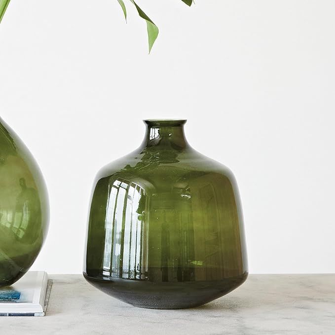 Creative Co-Op Glass Bud Vase, Green | Amazon (US)