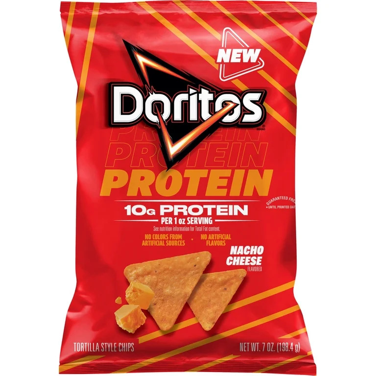 Doritos Protein Nacho Cheese Tortilla Chips Bag, 7 oz | Walmart (US)