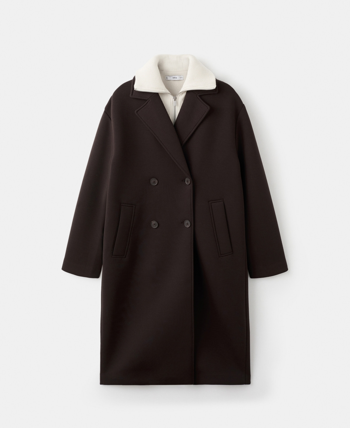Mango Women's Long Combined Coat - Brown | Macy's