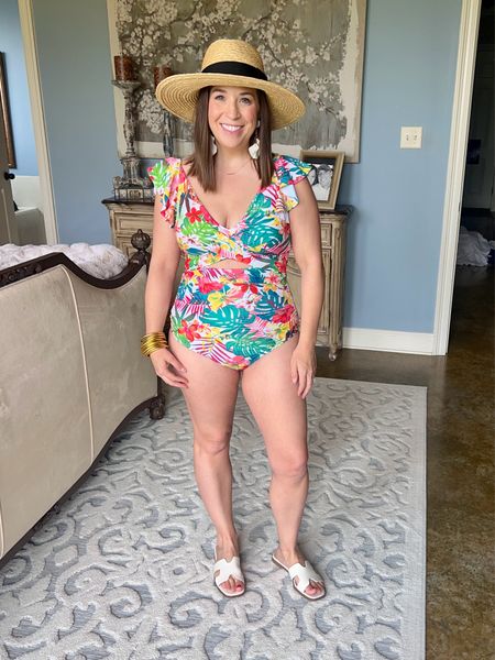 Mom approved summer swimsuit! Loving everything about this floral one piece from Amazon paired with these white Target flats and my favorite hat from Nordstrom  

#LTKswim #LTKstyletip #LTKSeasonal
