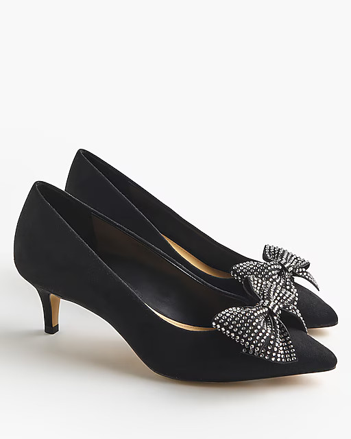 Rhinestone bow heels | J.Crew Factory