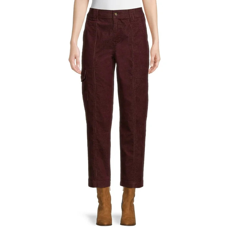Time and Tru Women's Corduroy Straight Utility Pants, Inseam 27", Sizes 2-18 - Walmart.com | Walmart (US)