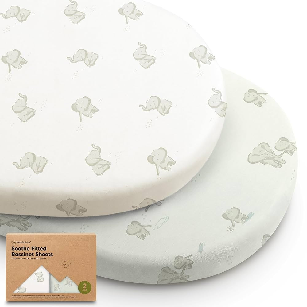 2-Pack Organic Bassinet Sheets for Girls, Boys - 100% Cotton Bassinet Mattress Sheets Compatible ... | Amazon (US)