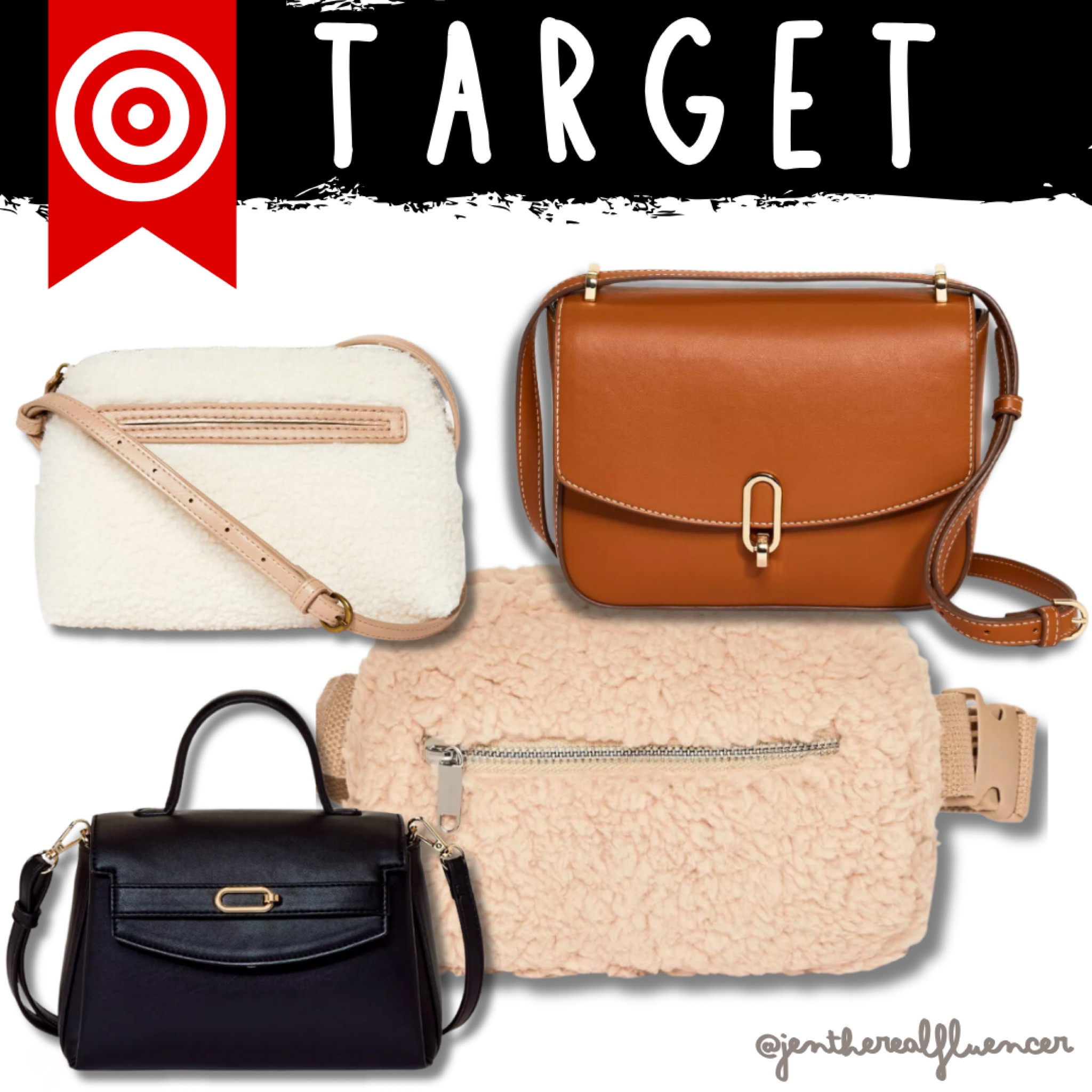 Target handbags, neutral, belt bag, crossbody, shoulder bag, Sherpa, white, cream, tan, black 

#LTKSeasonal #LTKitbag #LTKfindsunder50