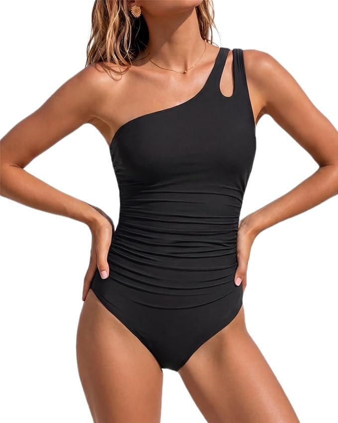 Holipick One Shoulder One Piece Swimsuit for Women Tummy Control Bathing Suits Modest Full Covera... | Amazon (US)