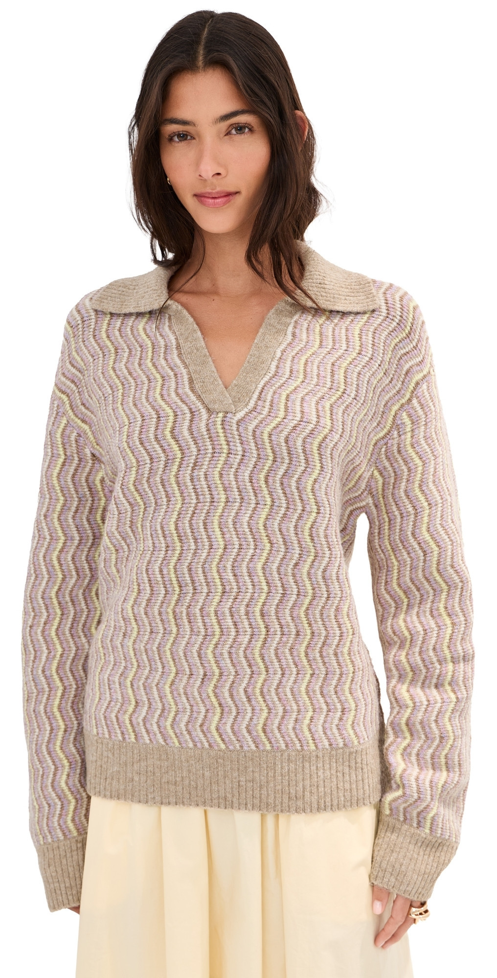LE BOP Lizzie Oversized Polo Sand S | Shopbop