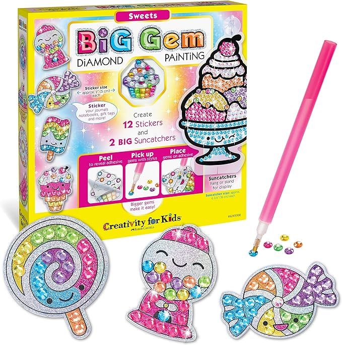 Creativity for Kids Big Gem Diamond Painting Kit - Create Your Own Sweets Stickers & Suncatchers ... | Amazon (US)
