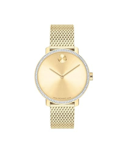 Movado Bold Shimmer Women's Watch - Swiss Quartz Movement, Sparkling Crystal Bezel, Mesh Bracelet - 3 ATM Water Resistance - Luxury Fashion Timepiece for Her - 34mm | Amazon (US)