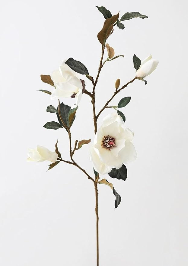 Afloral Cream Magnolia Fake Flower Branch - 35" | Amazon (US)