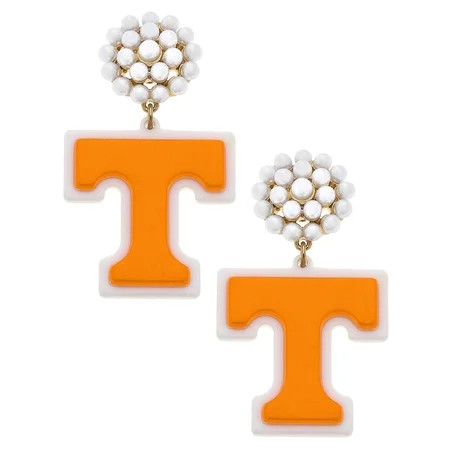 Women s Tennessee Volunteers Pearl Cluster Resin Logo Earings | Walmart (US)