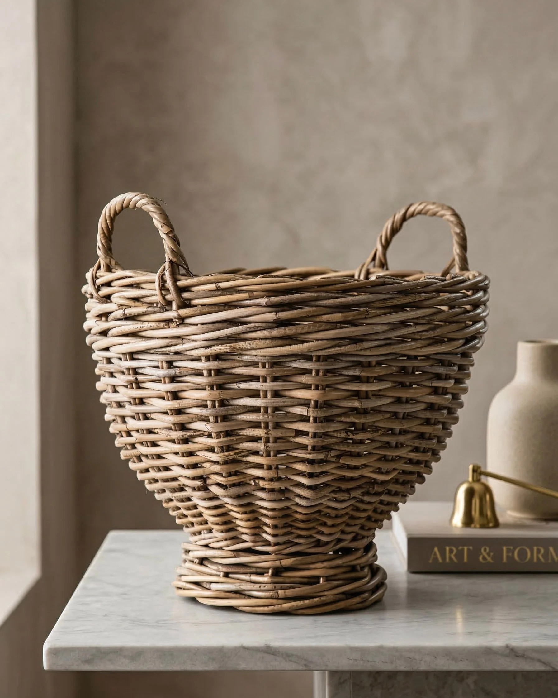 Footed Rattan Storage Basket | MJHome
