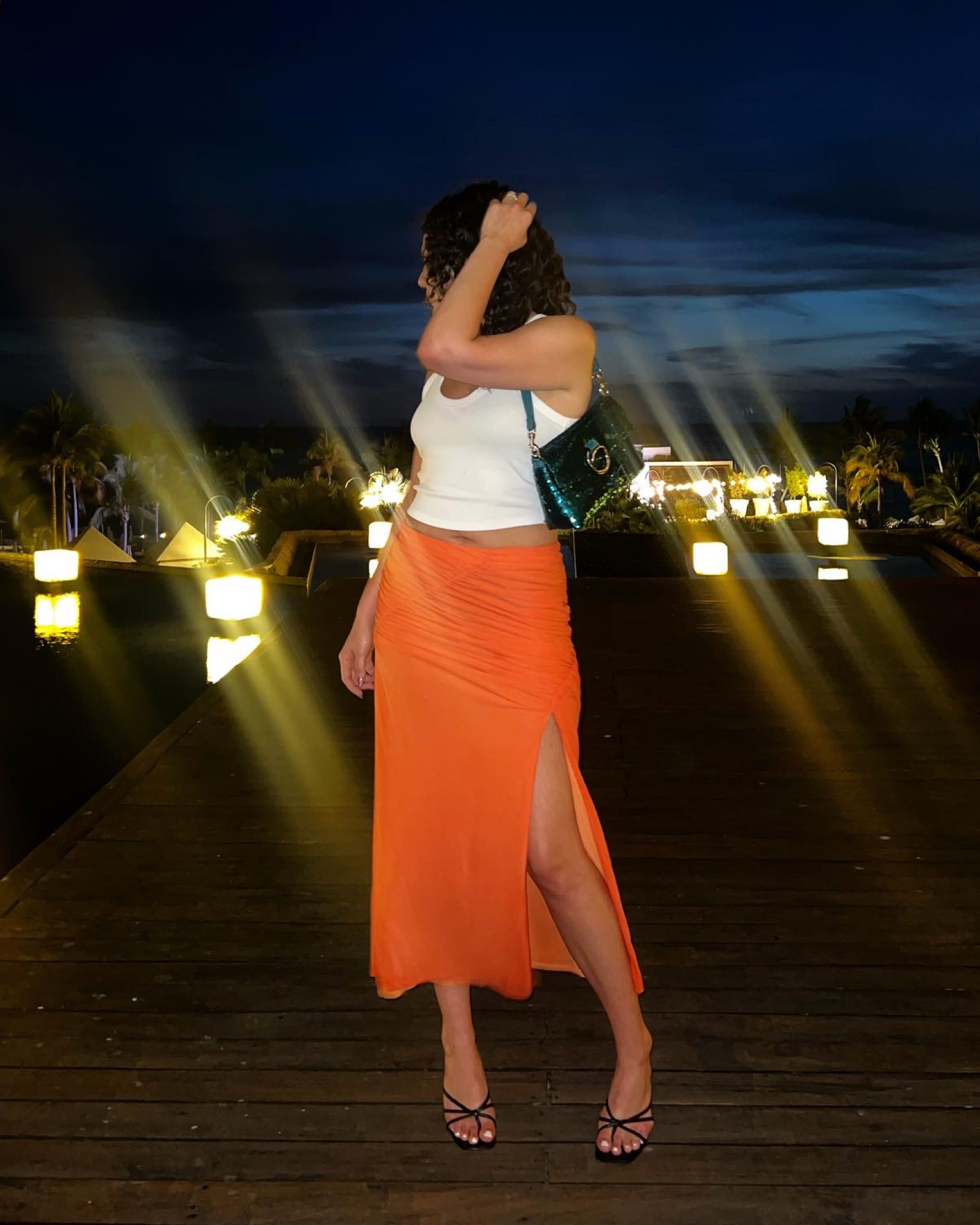The Carrie Bradshaw vibes from vacation 🧡🪩💙 vacation outfits can be stressful, but a good midi skirt, glam accessories, and a kitten heel can solve just about anything

#LTKtravel #LTKwedding #LTKunder50