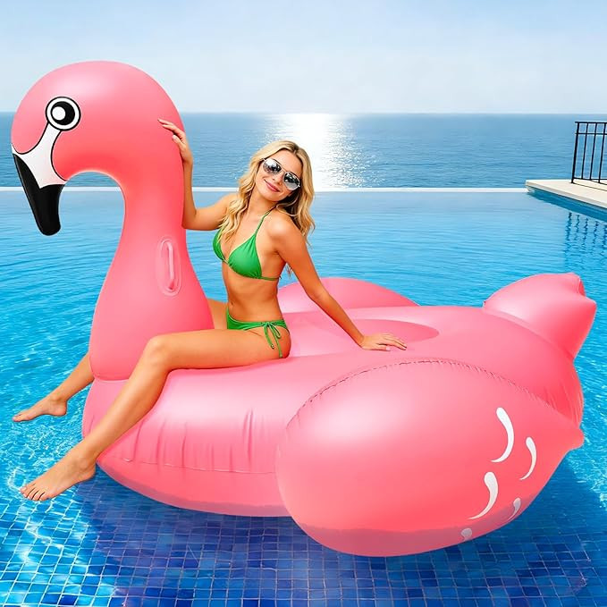 TURNMEON 102" Giant Flamingo Pool Float Inflatable Summer Beach Float Swimming Pool Party Toys Ri... | Amazon (US)