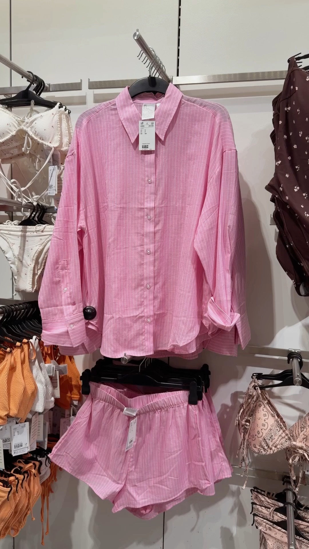 Loved this pink and white pinstripe beach button down and matching shorts. So light and airy for the summer season. 

Spring outfits 2026, summer outfits 2026, beach vacation outfits, beach coverup, swimsuit coverup, weekend outfit

#LTKMothersDay #LTKdayinmylife #LTKSwim