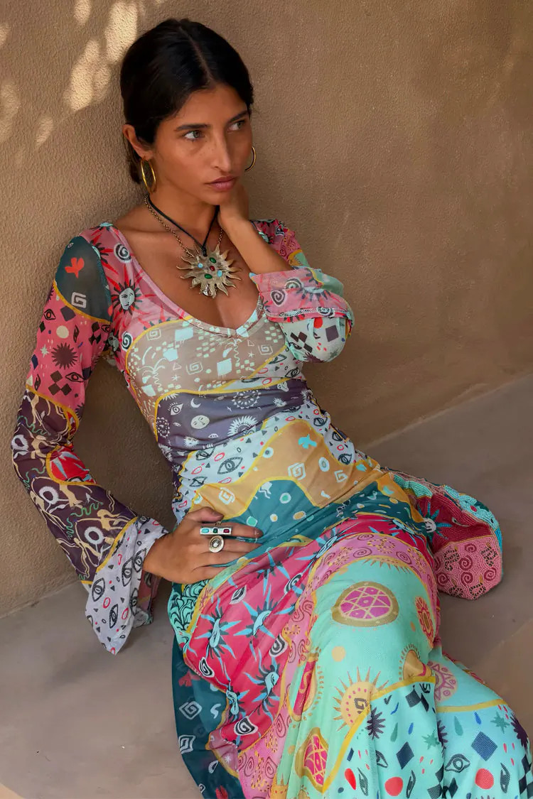 Pastel Morocco Mesh Vivi Dress | Never Fully Dressed US