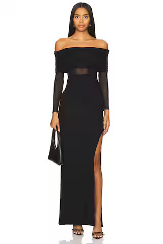 RTA Zadie Long Sleeve Maxi Dress in Black from Revolve.com | Revolve Clothing (Global)