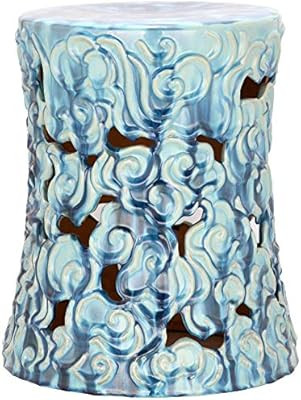 Safavieh Ocean Cloud Ceramic Decorative Garden Stool, 17.75", Blue | Amazon (US)