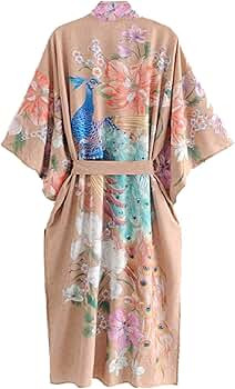 Applesauce - 838B - Plus Size Women's Kimono Long Robe - Boho Floral (One-Size fits most US 1X 2X... | Amazon (US)