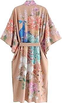 Applesauce - 838B - Plus Size Women's Kimono Long Robe - Boho Floral (One-Size fits most US 1X 2X... | Amazon (US)