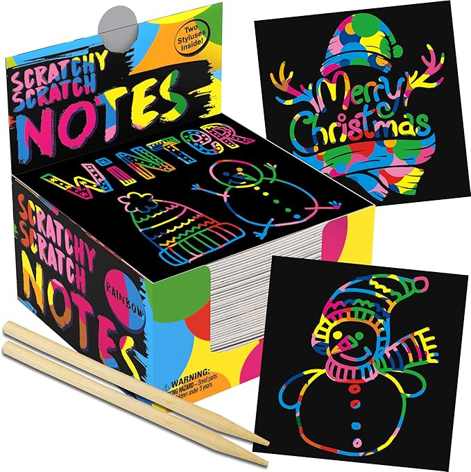 PURPLE LADYBUG 150 Rainbow Scratch Art for Kids Mini Notes - Stocking Stuffers for Kids, Gifts fo... | Amazon (US)