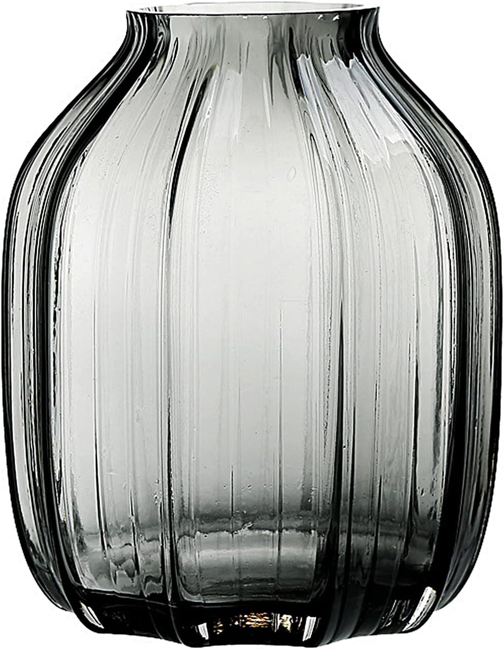 Black Grey Glass Vase for Flowers,Dark Grey Bud Tall Glass Vases,H-8.0" Simple Striped Design for... | Amazon (US)