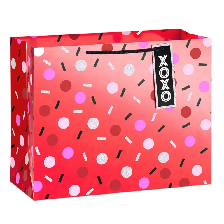 Hallmark Large Valentine's Day Gift Bag (Confetti and Dots on Red) | Walmart (US)