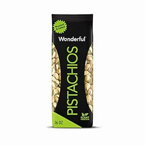 Wonderful Pistachios In Shell, Roasted & Salted Nuts, 16 Ounce Bag - Healthy Snack, Protein Snack... | Amazon (US)