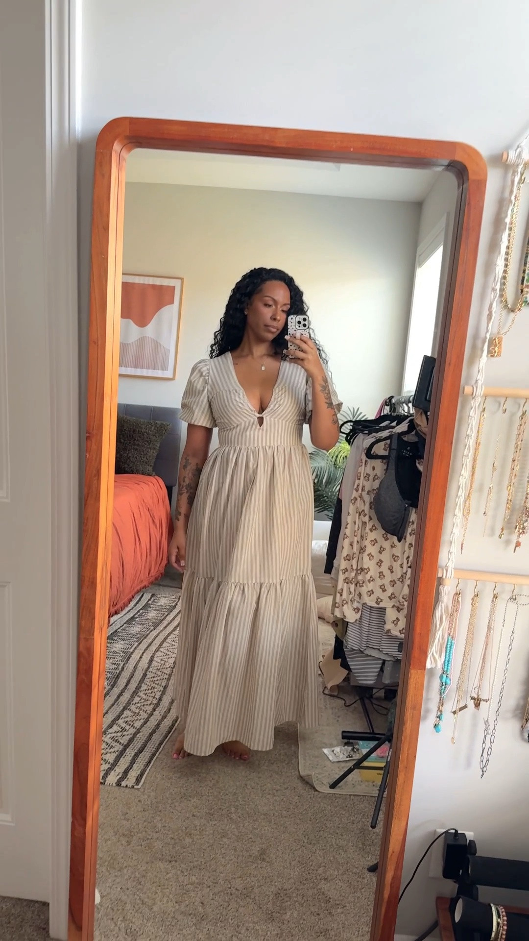 Gorgeous summer dress in motion. It’s from Boohoo. In a size 12. Love the neckline. Doesn’t have a lot of stretch so if you’re in between sizes I’d say size up.

#LTKootd #LTKTall #LTKMidsize
