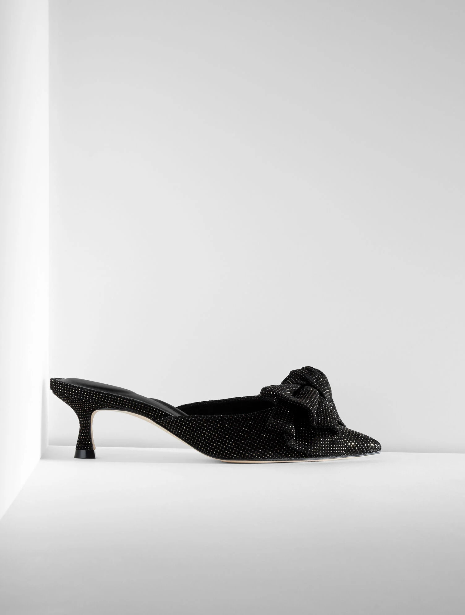 Ember Bow Crystal Leather Mules | Talbots