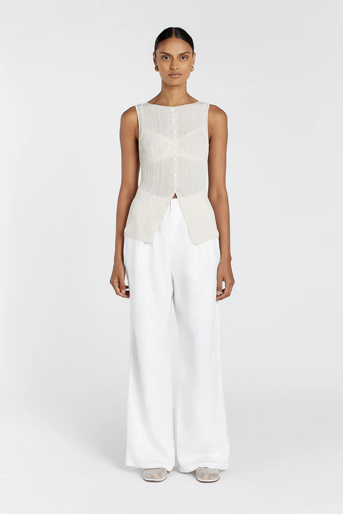 GEMMA STONE SLEEVELESS KNIT TOP | DISSH