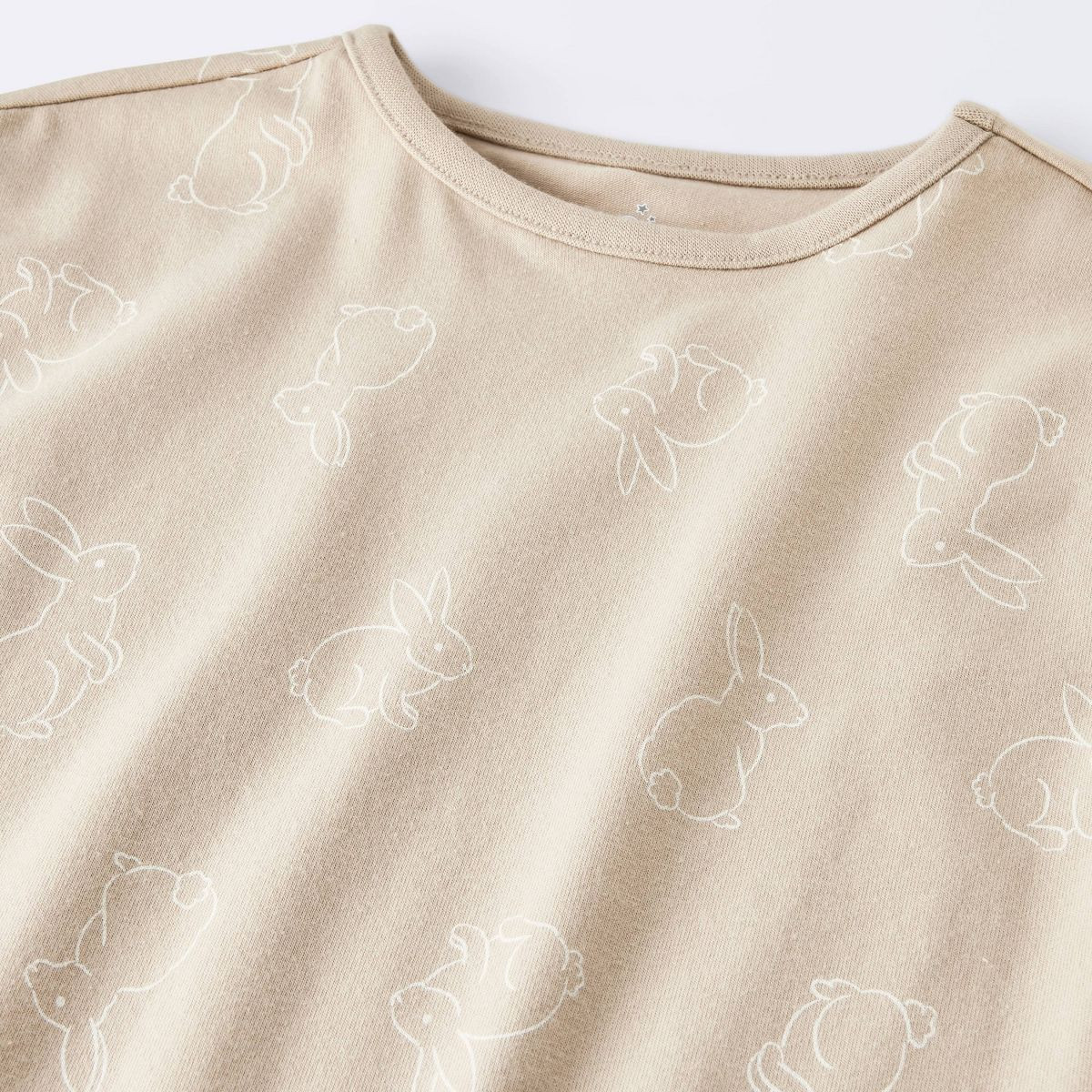 Baby Boys' Bunny Graphic Short Sleeve Romper - Cloud Island™ Tan Newborn | Target