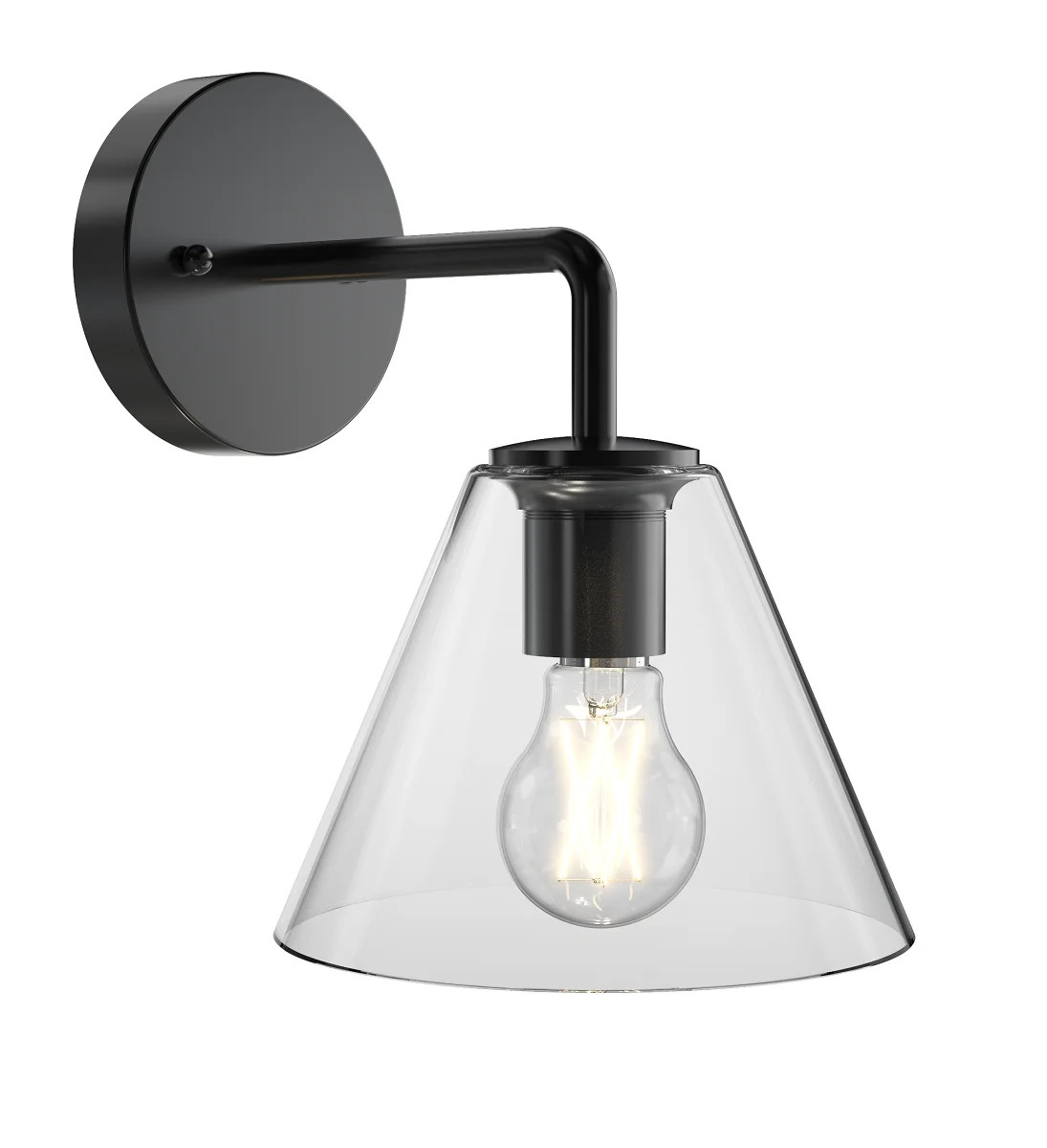 Better Homes & Gardens Clear Glass Wall Light Black, 1 A19 Bulb Included | Walmart (US)