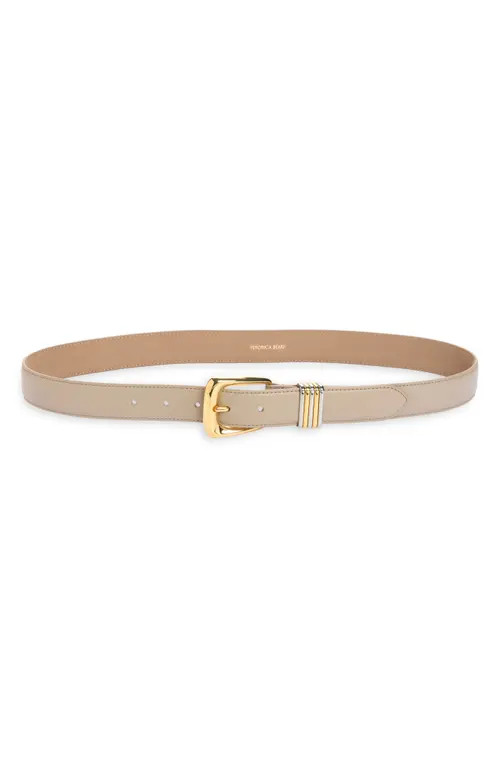 Veronica Beard Arch Leather Belt in Oat at Nordstrom, Size Medium | Nordstrom