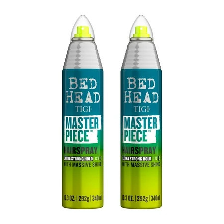 TIGI Bed Head Masterpiece Shiny Hairspray with Strong Hold - For All Hair Types - Extra Strong Hold & Shiny Finish - Use on Dry Hair - Premium Hair Care Products for Women & Men - 10.3 oz (2 Pack) | Walmart (US)