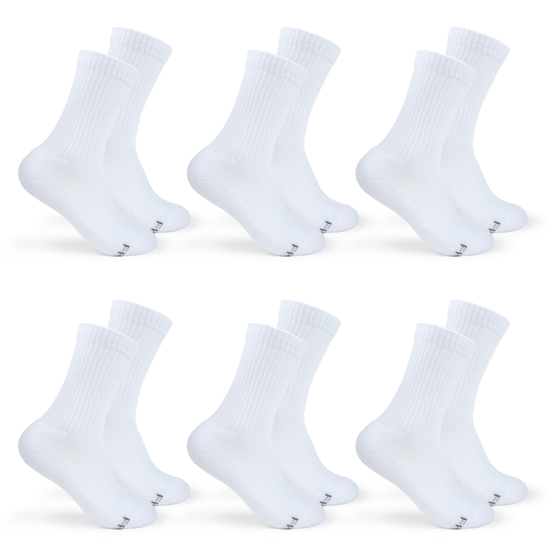Fruit of the Loom All Day Comfort Crew Socks for Women, White, Sizes 4-10 (6-pack) | Walmart (US)
