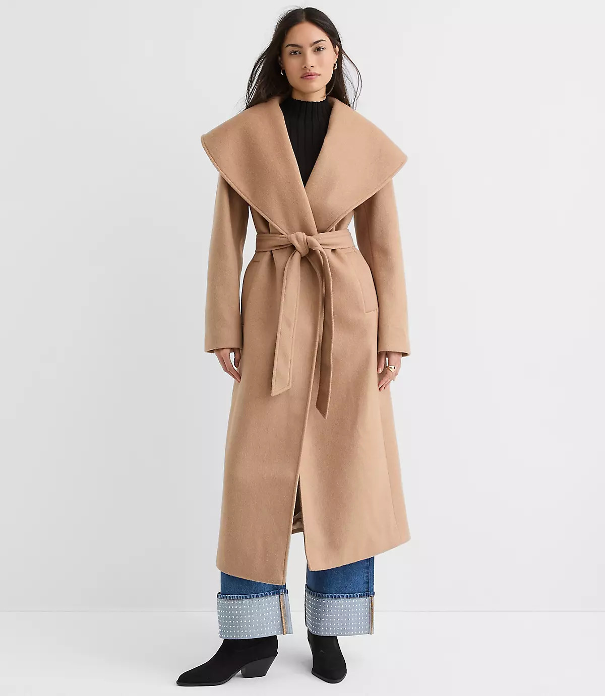 Shawl Collar Belted Coat | LOFT