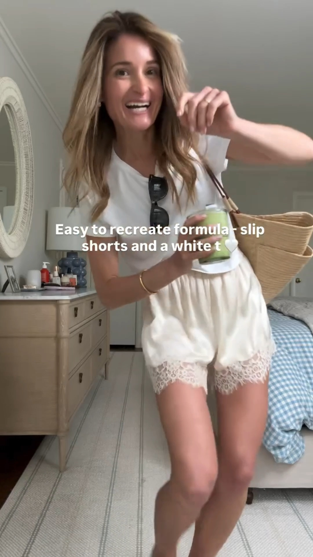 my easiest spring formula: 

crisp white tee + silk shots + clear jelly flats that go with everything + a textured bag (raffia for spring summer, suede for fall winter!) 

it’s simple, but it works every time. 

Wearing a size small in both my tee and shorts. Flats run tts in a 7 

❤️ follow for easy everyday outfit inspiration. Let’s break out of our athleisure rut together!

#LTKgrwm #LTKootd #LTKdayinmylife