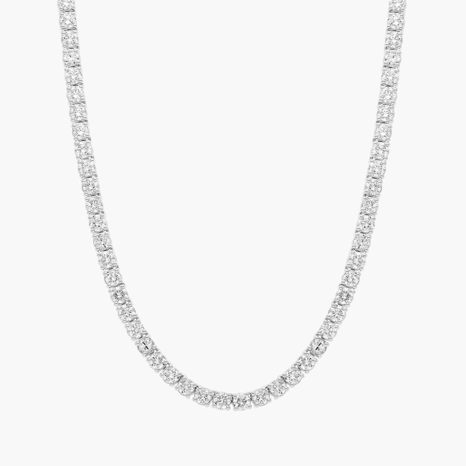 16 " Straight Lab-Grown Diamond Tennis Necklace In 14K White Gold (12 Ct. tw. - F-G / VS2-SI1) | Blue Nile