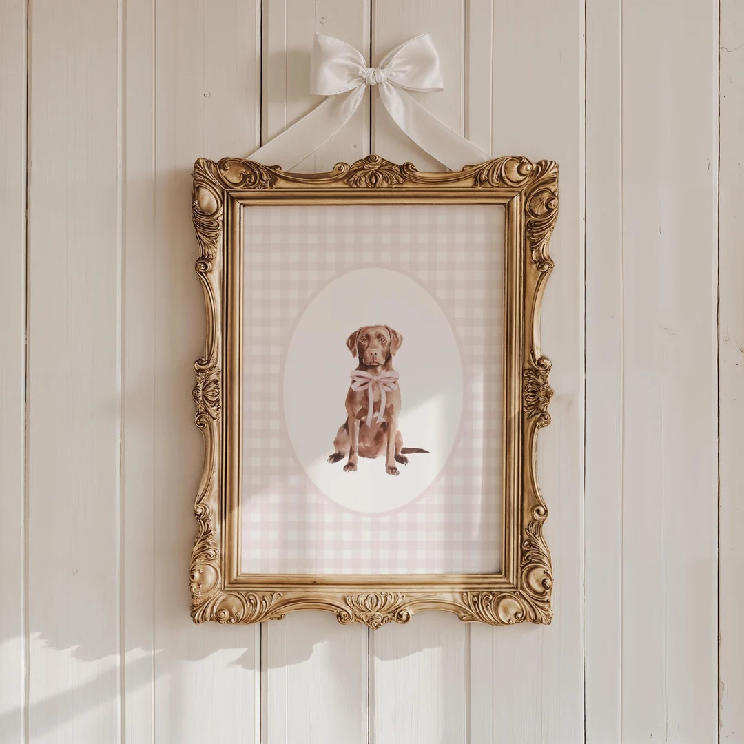 Chocolate Labrador Retriever Nursery Decor, Watercolor Lab Dog Nursery Print, Baby Girl Nursery, ... | Etsy (US)