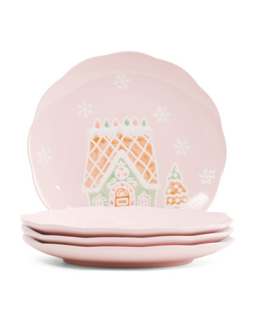 4pc 10.5in Christmas Gingerbread Dinner Plates | TJ Maxx