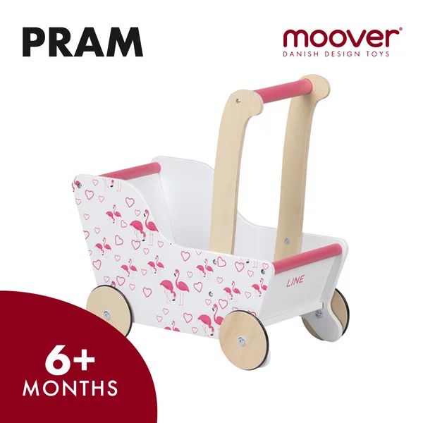 Moover Toys Wooden Doll Pram (Stroller), Flamingo Print - Walmart.com | Walmart (US)