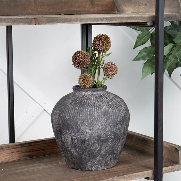 Rustic Round Terracotta Vase Pot | Antique Farm House