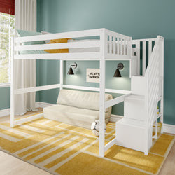 Full Loft Bed With Stairs | max & lily